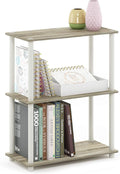 Furinno Turn-N-Tube 3-Tier Compact Multipurpose Shelf Display Rack, Sonoma Oak/White
