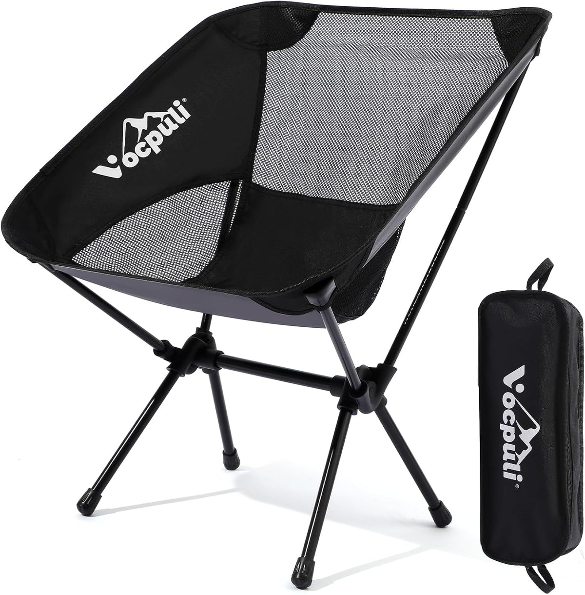 Camping Chair, Lightweight Folding Backpacking Hiking Chair, Compact Portable 330 lbs Capacity，Gifts for Men (Black -1pack
