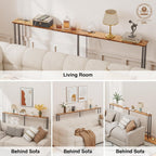 Keelian 102" Narrow Console Sofa Table - 2 Power Outlets & 4 USB Ports, Metal Frame, Rustic Brown, Perfect for Hallway, Office, and Behind Sofa - Easy Assembly, 4.9' Extension Cord Included