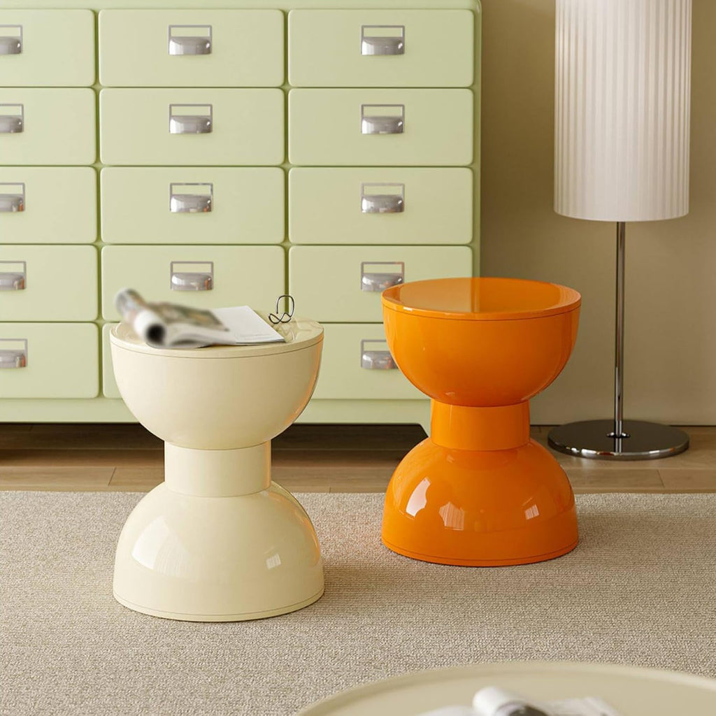 Versatile Low Stool/Side Table: Suitable as a Shoe-Changing Stool, Small Round, Living Room Side Table, Coffee Table