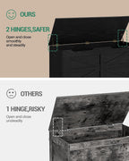 Hzuaneri 39" Modern Storage Chest | 50 Gal | 330lb Seat | Black | Soft-Close Hinges | Stuffed Animal and Blanket Storage for Bedroom, Entryway and Living Room | Easy Assembly | SB03404X