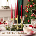24PCS Brass Gold Taper Candle Holders Set, Vintage Metal Candlestick Holders for Table Centerpiece, Wedding Reception, Festive Christmas Mantel Decoration Gold