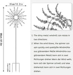 Magical Metal Windmill, Stainless Steel Windmill,Kinetic Metal Wind Spinners Garden Stake, 3D Wind Sculptures Move with The Wind Lawn Solar Wind Catcher Outdoor Patio Garden Decoration (SILVER-1PCS)