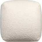 HomeRoots 18" Ivory Polyester Cube Outdoor Pouf Ottoman