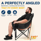 Coldbee Oversized Camping Chairs, Heavy Duty Padded, Thick Headrest, Black