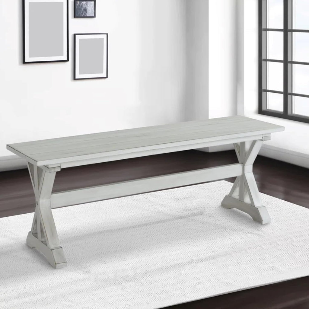 Boraam Jamestown Backless Dining Room Bench, Antique White