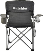 OUTSIDER Oversized Camping Folding Chair, Heavy Duty 500 LBS Portable Foldable Outdoor Chair Camp Chair with Cup Holder and Cooler Bag, Bottle Opener for Camping, Travel, Backpacking,Lawn, Patio