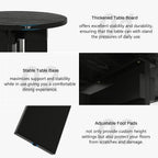 35.4" Round Dining Table for 4, Modern Wood Kitchen Table with 4 Sturdy Table Legs Farmhouse Circle Dinner Tables for Leisure, Coffee, Kitchen, Dining Room φ35.4" x 29.9"H, Black