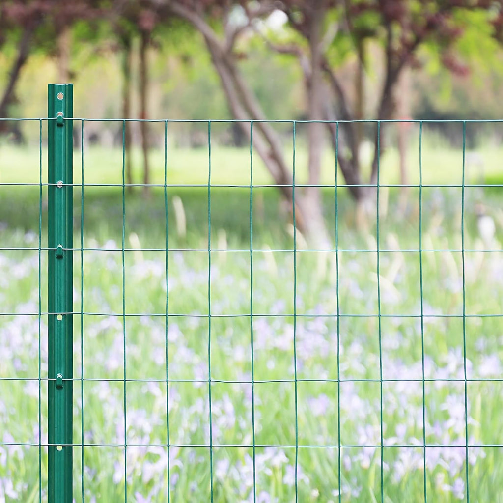 Green PVC Coated Welded Wire Fence 36 Inch x 50 Foot, 2 Inch x 3 Inch 16GA, Garden Border Fencing Roll Vinyl Coating Metal Wire Mesh for Yard Vegetable Plant Protection Poultry Netting