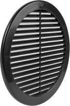Vent Systems 8" Inch (Opening Dimensions) - Pack of 100 - Black Soffit Vent Cover - Plastic Round Air Vent Grille - Built-in Mesh Screen - HVAC Register Louver for Bathroom, Home, Kitchen