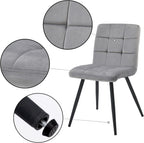 DUHOME Fabric Dining Chairs Set of 4, Black Metal Leg Accent Chairs Grey | Soft fabric upholstered accent chairs, sturdy black metal legs, for living room kitchen vanity reception room