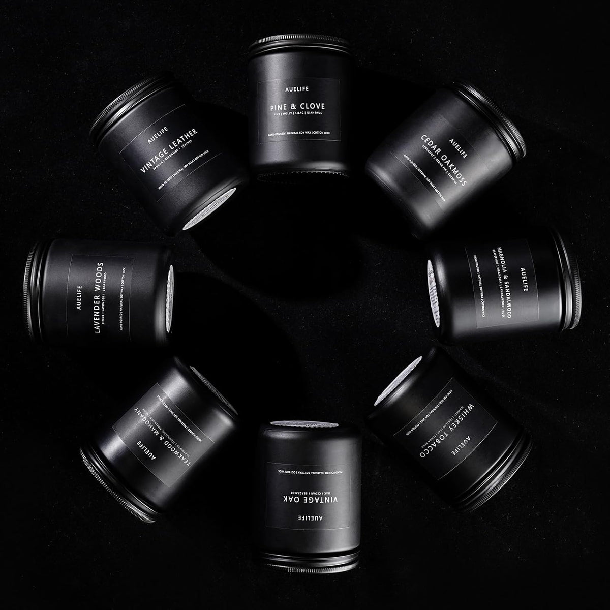 Scented Candles Set | Men Candle Set, Scented Candles for Home, Gifts for Men Aromatherapy Gift Set - 4 Pack Manly Gifts for Dad Fathers Day, Soy Candle of Leather/Smoke & Vanilla/Oak/Lavender