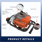 72cc 2-Stroke Auger Post Hole Digger with 2 Extension Rods & 6" & 8" Auger Bits - Gas Powered Earth Auger for Fencing, Gardening, Construction - Heavy Duty Digging Machine (72cc+2 Auger Bit(6"8"))