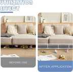 12 Pcs Under Couch Blocker for Bed Adjustable Furniture Plastic | Under Bed Blocker with 30 Ties White Couch Barriers for Dogs Pets Cats (Style3)