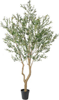 Tall Faux Olive Tree，10ft（120in） Realistic Potted Silk Artificial Olive Tree， Fake Olive Trees Indoor with Green Leaves and Big Fruits for Home Office Living Room Stairs Patio Decor.