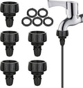 Drip Irrigation Hose Adapters,1/4 Inch Drip Irrigation Tubing x 3/4 FHT Swivel Garden Faucet Connectors with Lock Barbed for Drip Irrigation System-5 Pack