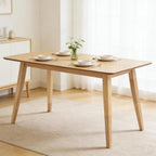FSC Certified Wood Dining Room Table, 51in Small Rectangular Kitchen Table Space Friendly, Easy Assemble Solid Rubberwood Leg Table for Apartment (Table Only)