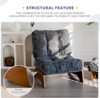 MAXYOYO Accent Chair with Ottoman, Lounge Chair with Adjustable Backrest | Tufted Living Room Chair Upholstered Lounge Chair with Footrest Set, Modern Chair for Reading Room, Dark Grey