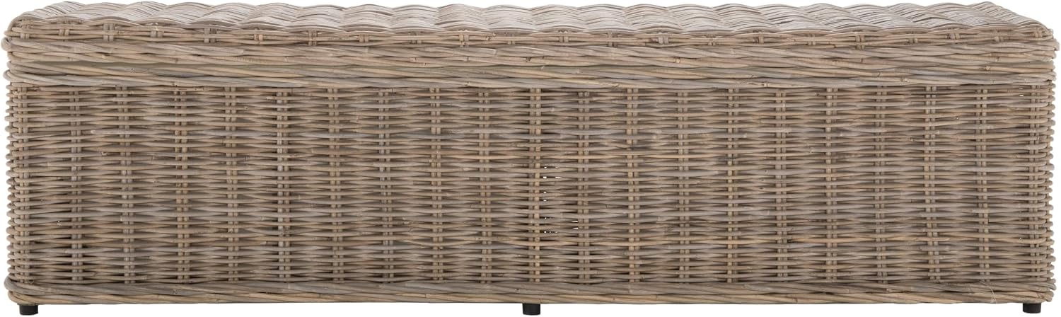 SAFAVIEH Furniture - Caius Rattan Trunk - Grey - Rattan - Coastal Woven Design - Ideal for Living Room, Entryway, Bedroom, 63" W x 18.1" D x 18.7" H - Fully Assembled (SEA7017A)