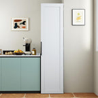 JOYSOURCE 22 in Deep Kitchen Pantry Storage Cabinet with Doors and Adjustable Shelves Tall Large Cupboard with Door Shelving, Wheel Support for Food White