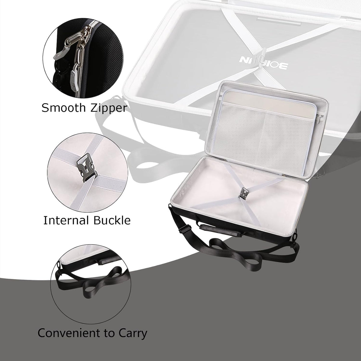 Tourmate Hard Storage Case for BOIFUN/YOTON/POFOTO/PJGCWB/WONNIE 17.5" Portable DVD Player，14'' 15.5" 15.7" 16.9" With Fixed Spring Rope EVA Box (Only Case)(Only BOX)