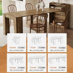 Rustic Wooden Extendable Dining Table with Storage, 20"-99" Modern Transformer Kitchen Table for 2-12, Oak Extendable Console Table with Extension Leaves Holder for Entryway Dining Room