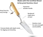 Garden Guru Eco Transplanter Trowel Shovel- 100% Recycled Stainless Steel - Rust Resistant - FSC Certified Wood Ergonomic Handle - Perfect Tool for Gardening Transplanting & Digging - 1 Case (40 Pcs)