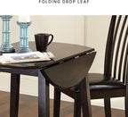 Signature Design by Ashley Hammis Round Dining Room Drop Leaf Table, Seats up to 4, Hinged Drop Leaves, Wood, 36.38" W x 36.38" D x 29.88" H, Dark Brown