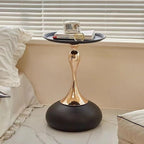 Coffee Table Living Room Metal Moving knickknacks Bedroom nightstand Sofa Side Several Balconies Round Table Italian-Style Telephone Table (Black)