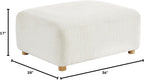 Modern Sherpa Boucle Ottoman, Comfy Modular Cloud Couch Ottoman, Apartment, Cream White
