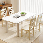 GIANTEX Wooden Dining Chairs Set of 2, Kitchen Chair w/Rubber Wood Frame & Leaf-Shaped High Back, Max Load 400 LBS, Farmhouse Armless Dinette Side Chairs for Living Room Restaurant, Cream White