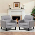 Accent Chairs Set of 2, Mid Century Modern Living Room Chairs, Light Grey | Armchair for Bedroom Apartment Living Room Dorm Reading Corner, Cozy Comfort for Reading & Relaxing, Tool-Free Assembly