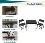 CABIHOME Kids Folding Table & Chair Set 3pc PU Padded Cushion No Tools Needed Toddler