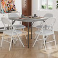 VECELO 5 Piece Folding Card Table Square and Chairs Set, Collapsible Legs & Portable for Indoor/Outdoor, Picnic, Grey & Light Grey