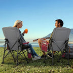 Overmont Camping Chair with Lumbar Support for Adults - Oversized with High Back Supports 450 LBS - Heavy Duty Folding Chair Portable for Outdoor Lawn Patio Balcony with Patent No.: US D1.028.543 S