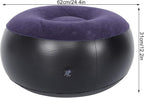 01 02 015 Inflatable Flocking Stool, Inflatable Chair Footrest Blue Indoor Outdoor Portable for Travel for Home, default