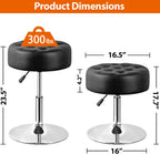 SUPER DEAL Vanity Stools for Makeup, Vanity Ottoman Chair with Adjustable Height and 360° Swivel for Makeup Room Bedroom Living Room, Black