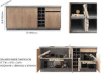 homary 72" Large Gray Kitchen Island with Storage & LED Lights, Wood Freestanding Island with Wine Rack, Drawers, Cabinet & Shelves, Modern for Kitchen & Dining Room