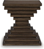 Signature Design by Ashley Hannodream Modern End Table with Architectural Geometry Design, Dark Brown