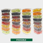 Freshware Food Storage Containers [50 Set] 25 oz Plastic Deli Containers with Lids, Slime, Soup, Meal Prep Containers, BPA Free, Stackable, Leakproof, Microwave, Dishwasher and Freezer Safe