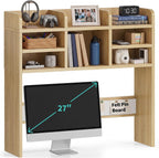 37 Inch Natural Wood Desk Hutch Dorm Top Only With Felt Board For College