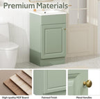 JIVOIT 18" Bathroom Vanity with Ceramic Sink, Vanity Cabinet with Door Shelf& Storage Rack & Adjustable Shelf, Soft Closing Door, Single Vanity Set for Small Bathroom