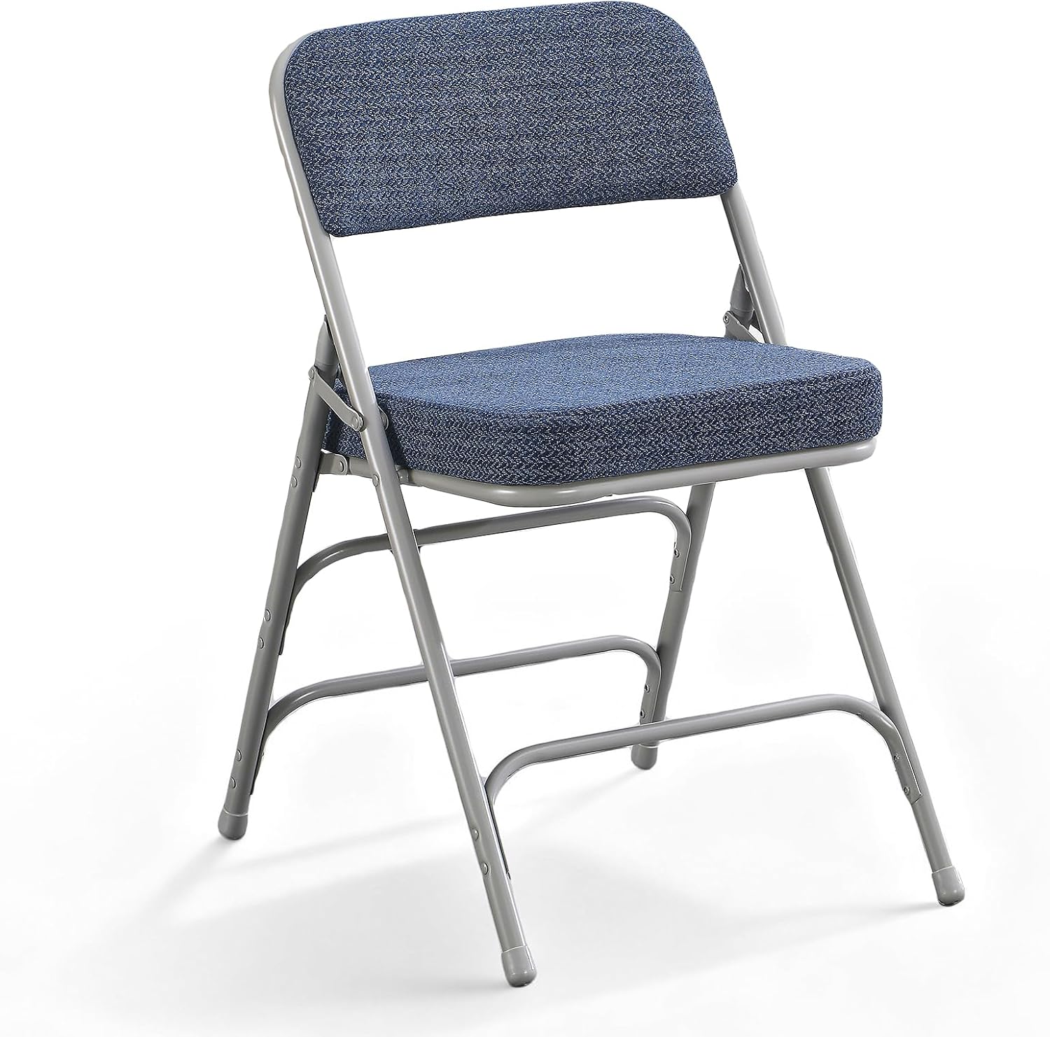 Folding Chair with Thick Cushioned Seat, Padded Metal Frame Foldable Chairs for Home Office Party Wedding Indoor Outdoor Use, Heavy Duty Comfortable Portable Dining Chairs, 1 Pack, Blue
