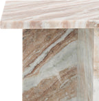 SAFAVIEH Couture Collection Adriano White/Brown 2-Leg Marble Accent Table (Fully Assembled)