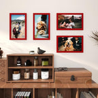 KINLINK 8.5x14 Picture Frames Red, Solid Wood Frames with Acrylic Plexiglass for 8.5x14 without Mat, Tabletop and Wall Display Photo Frame, 4 Pack