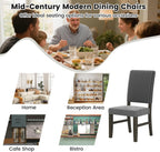 Giantex Dining Chairs Set of 2, Mid-Century Velvet Fabric Upholstered Chairs with Rubber Wood Legs, Thick Padded Seat, High Back, Modern Side Armless Chairs for Kitchen Living Dining Room