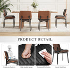MALOL Leather Dining Chairs Set of 2, Modern Upholstered Dining Room Kitchen Chairs with Metal Legs and Wooden Back Support for Home Dining Room/Restaurant, Black