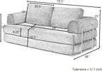 Convertible Folding Sofa Bed, Modern Futon Sleeper Sofa Fold Out Couch Bed with Gold Fixed Frame, Modular Floor Sofas Comfy Corduroy Couches for Living Room (80" Grey)