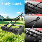 45 Inch Towed Spike Aerator, Tractor Lawn Aerator with 8 Steel Spike Discs, Mower Hitch, Lawn Soil Penetrator with Extra Wide Drawbar for Farm, Planting (Black, 45 Inch)