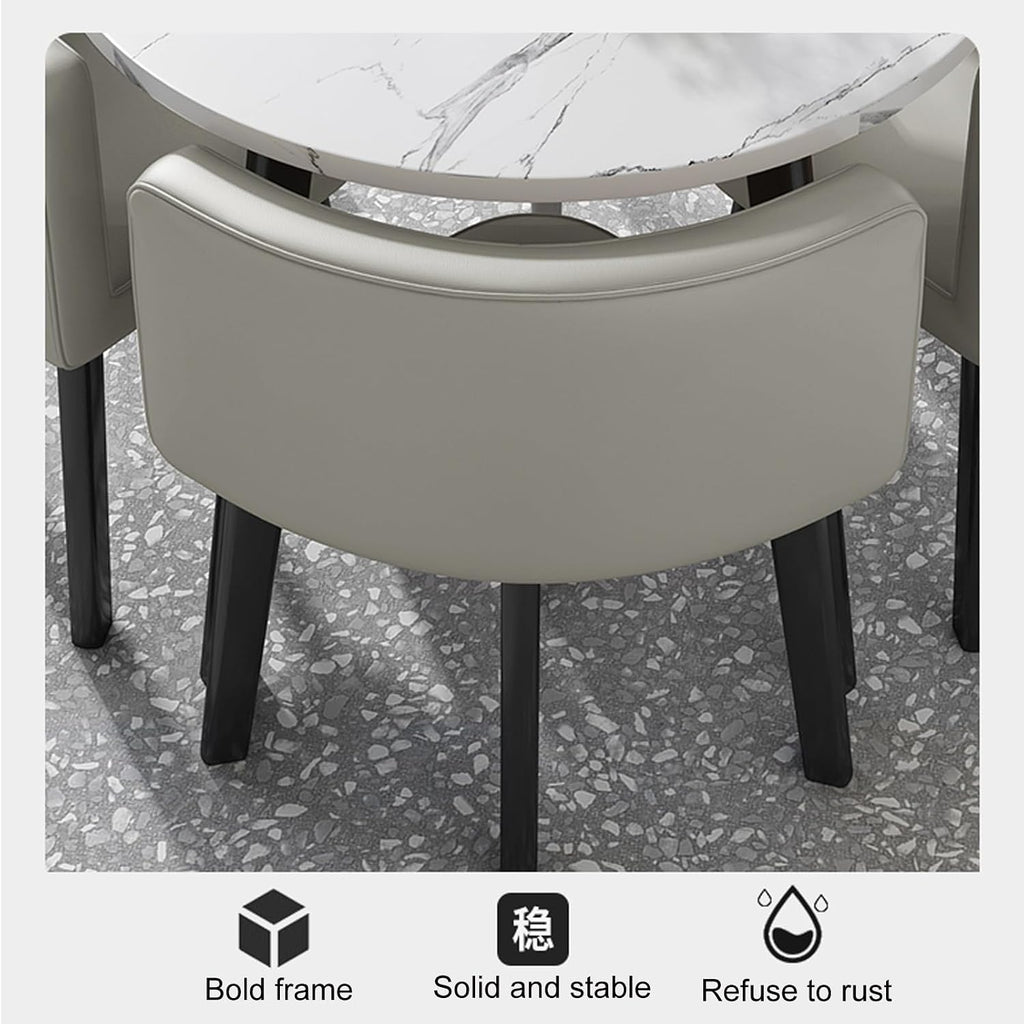 Office Reception Room Club Table and Chair Set, Home Living Room Kitchen Leisure Table, Tea Shop Coffee Shop Dessert Shop Negotiation Room Reception Room Restaurant Bar Terrace(Light Gray)